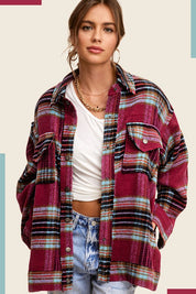 Women's Oversized Plaid Casual Jacket