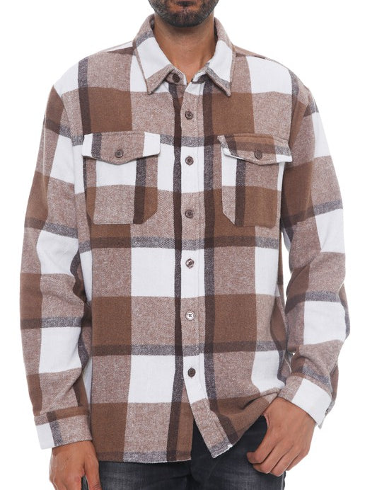 Mens Checkered Soft Flannel Shacket