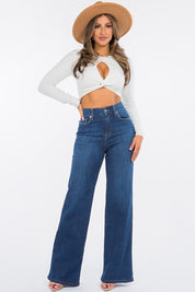 Women's High Rise Wide Leg Jeans in Dark Wash