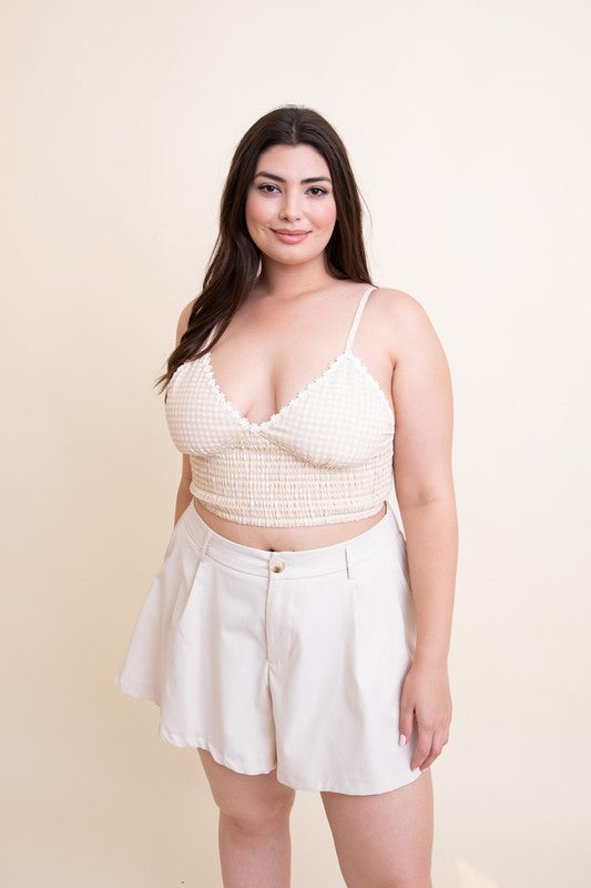 Plus Size Gingham Cropped Bralette