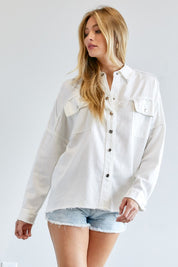 Women's Loose Fit Button Down Shirt with Pockets