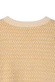 Women's Casual Herringbone Pattern Crew Neck Sweater