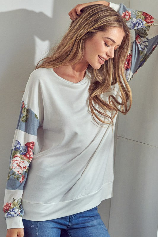 Women's Casual Floral Mix Sweatshirt