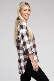 Women's Casual Plaid Flannel Shirt