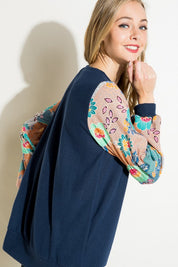 Plus Size Relaxed Floral Mix Tunic Top