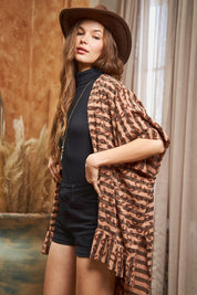 Women's Animal Print Hi-Lo Ruffle Outwear