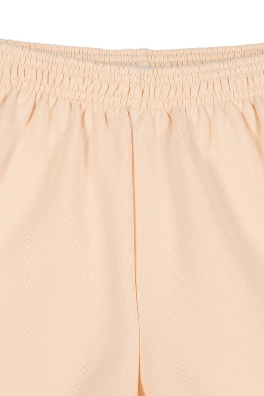 Cream sweat shorts