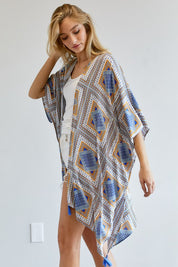 Women's Printed Short Sleeve Kimono