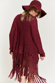 Women's Fringe Knit Cardigan