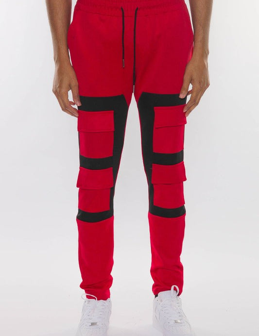 COLOR BLOCK CARGO TRACK PANT