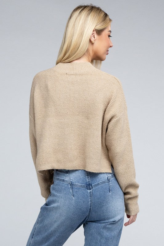 Women's Relaxed Fit Mock Neck Pullover