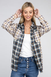 Women's Plaid Patchwork Long Sleeve Shirt