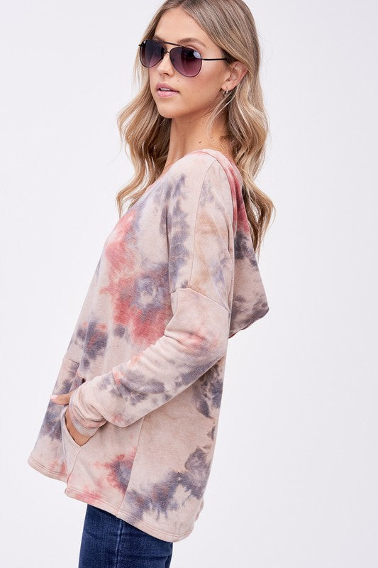 Women's Oversized Cloud Tie Dye Terry Sweatshirt