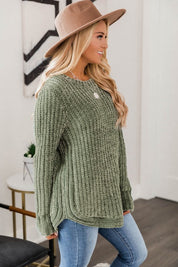 Women's Long Sleeve Cable Knit Pullover Sweater