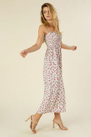 Women's Floral Print Smocked Cami Maxi Dress