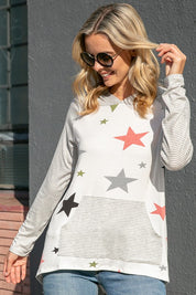 Women's Relaxed Fit Star Print Hoodie Sweatshirt