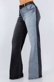 Women's Asymmetrical Wide Leg Jeans in Black