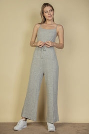 Women's Casual Sleeveless Tie Front Jumpsuit