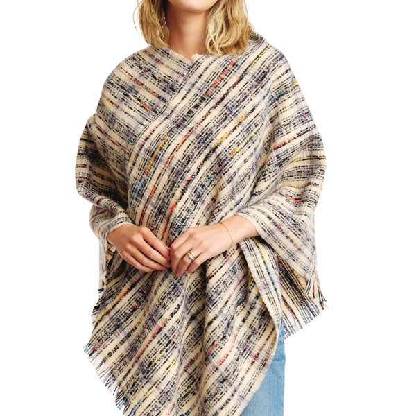 Women's Plaid Tweed Luxe Poncho