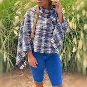 Women's Plaid Tweed Luxe Poncho