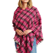 Women's Plaid Tweed Luxe Poncho