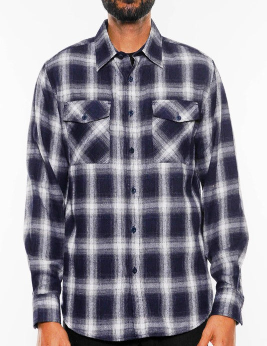 Men's Regular Fit Plaid Checkered Flannel Shirt