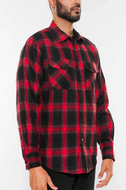 Men's Regular Fit Plaid Checkered Flannel Shirt