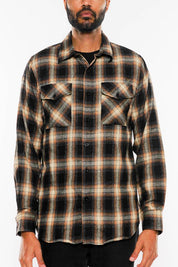 Men's Regular Fit Plaid Checkered Flannel Shirt