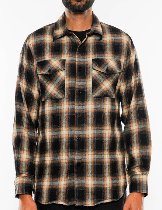 Men's Regular Fit Plaid Checkered Flannel Shirt