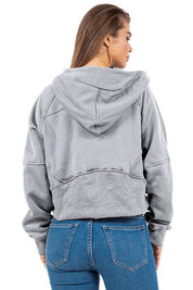 Women's Oversized Zip-Up Hoodie with Kanga Pocket