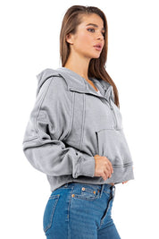 Women's Oversized Zip-Up Hoodie with Kanga Pocket