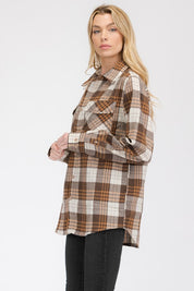 Women's Oversized Plaid Flannel Shirt