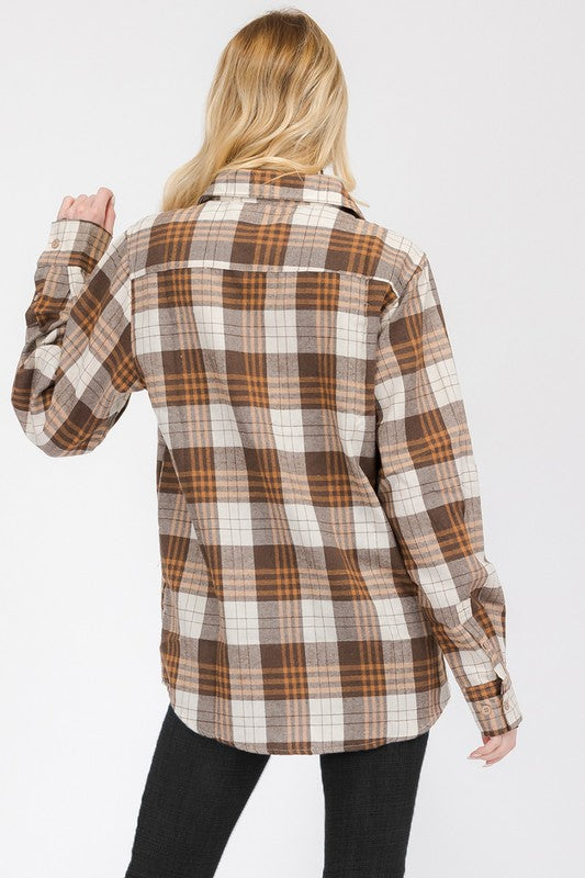 Women's Oversized Plaid Flannel Shirt