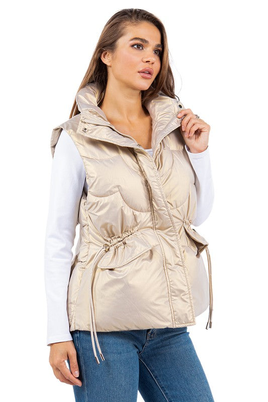 Women's Oversized Sleeveless Puffer Jacket Vest