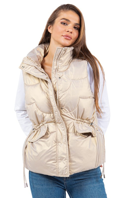 Women's Oversized Sleeveless Puffer Jacket Vest