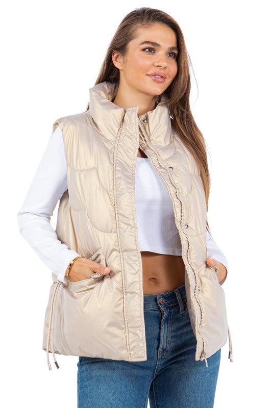 Women's Oversized Sleeveless Puffer Jacket Vest