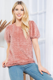 Women's Casual Fuzzy Pullover Sweater