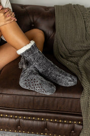 Women's Cozy Fleece-Lined Pom Socks