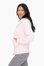 Women's Oversized Fleece Hoodie Jacket with Tapered Sleeves