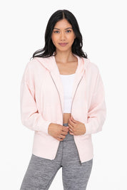 Women's Oversized Fleece Hoodie Jacket with Tapered Sleeves