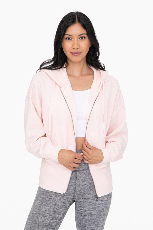 Women's Oversized Fleece Hoodie Jacket with Tapered Sleeves