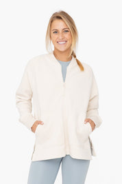 Women's Relaxed Fit Microfleece Bomber Jacket