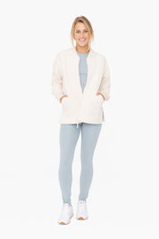 Women's Relaxed Fit Microfleece Bomber Jacket