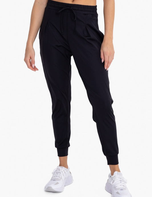 Solid Pleated Front Joggers