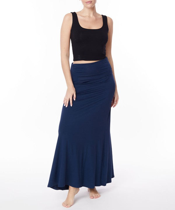 Women's Classic A-Shape Bamboo Maxi Skirt