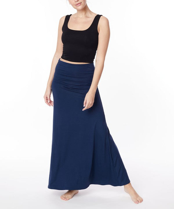 Women's Classic A-Shape Bamboo Maxi Skirt