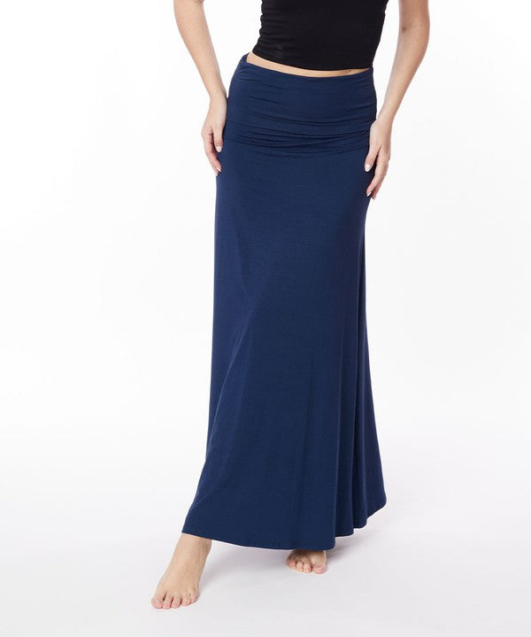 Women's Classic A-Shape Bamboo Maxi Skirt