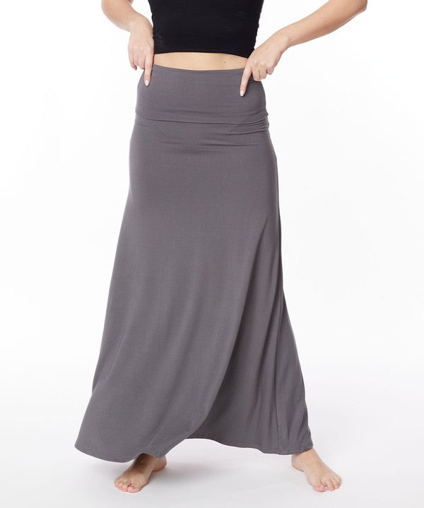 Women's Classic A-Shape Bamboo Maxi Skirt