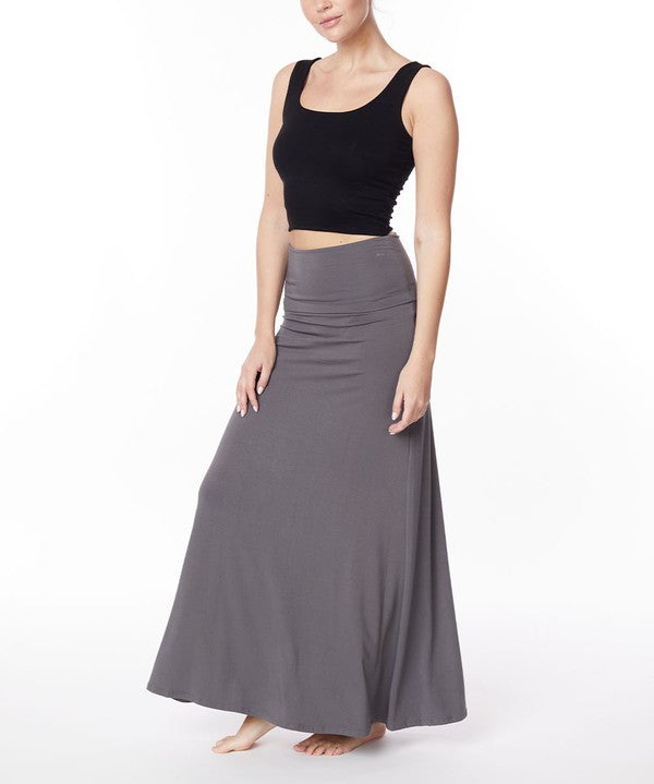 Women's Classic A-Shape Bamboo Maxi Skirt