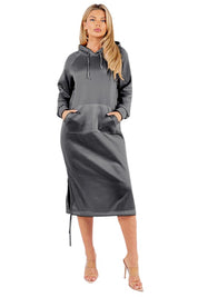 Women's Casual Long Sleeve Maxi Hoodie Dress